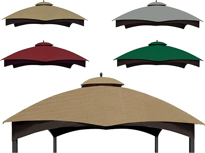 SCOCANOPY Khaki Ripstop Replacement Top for Lowe's Allen Roth 10X12 Gazebo Model #GF-12S004B-1/ GF-12S004BTO SCOCANOPY