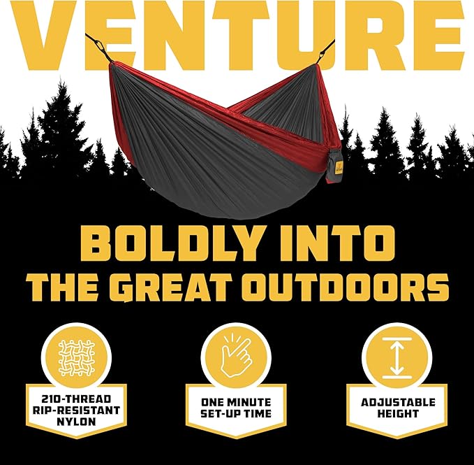 Wise Owl Outfitters Camping Hammock – 500lbs Portable Hammock with Tree Straps - Travel, Backpacking, Hiking, Outdoors Camping Gear - Single or Double WiseOwlOutfitters