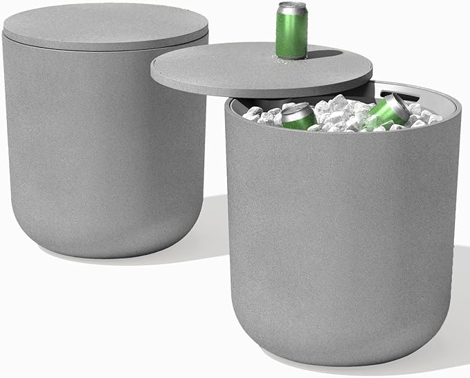 Veradek Kona Cooler Side Table – 2-in-1 Outdoor Patio Side Table w/Cooler | Insulated 40L Capacity | Modern Accent Décor for Hosting, BBQ, Poolside VeradekOutdoor