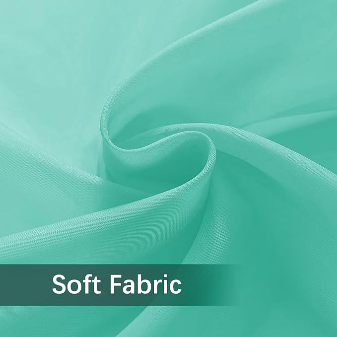 SpaceDresser Waterproof Outdoor Sheer Curtains for Patio - 4 Panels Rod Pocket Indoor Voile Sheer Curtain for Living Room,52W x 84L inch, Turquoise SpaceDresser