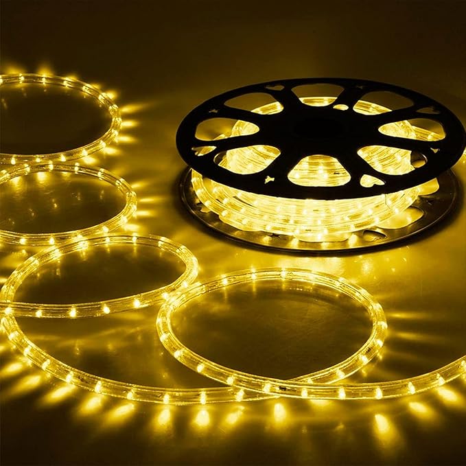 100ft LED Rope Lights Outdoor, 720 LED Connectable and Flexible Tube Lights with 8 Modes, Waterproof LED Rope Lighting for Garden, Patio, Pool, Bedroom, Party, Indoor Outdoor Decoration (Warm White) Jnaurb