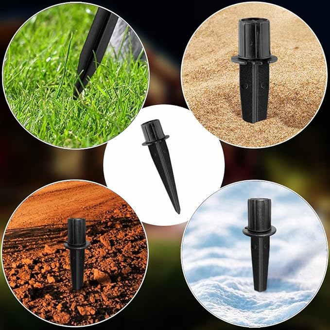 Metal Stakes Solar Lights Replacement Spike - Outdoor Ground Stake for Backyard Garden Lights Landscape Yard Pathway Patio Lamps Pole (Metal-12 Pack)- 0.78x5.36 inches Pluxen