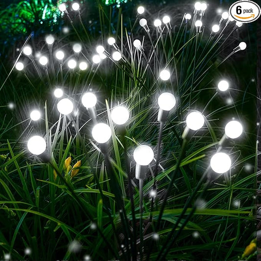 6-Pack Garden Solar Lights, 48 LED Solar Lights Outdoor for Garden Decor, Waterproof Firefly Light Outdoor (Sway by Wind), Swaying Light for Outside Yard Pathway Landscape Decorations (Cool White) Albelt