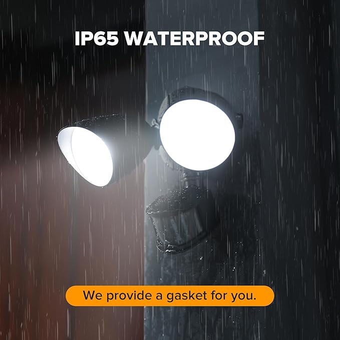 LUTEC 32W 3500 Lumen LED Security Lights Motion Sensor Light Outdoor, 5000K Daylight, IP65 Waterproof, Dusk to Dawn, Hardwired Motion Detector Flood Light for Garage, Yard, Porch-Black LUTEC