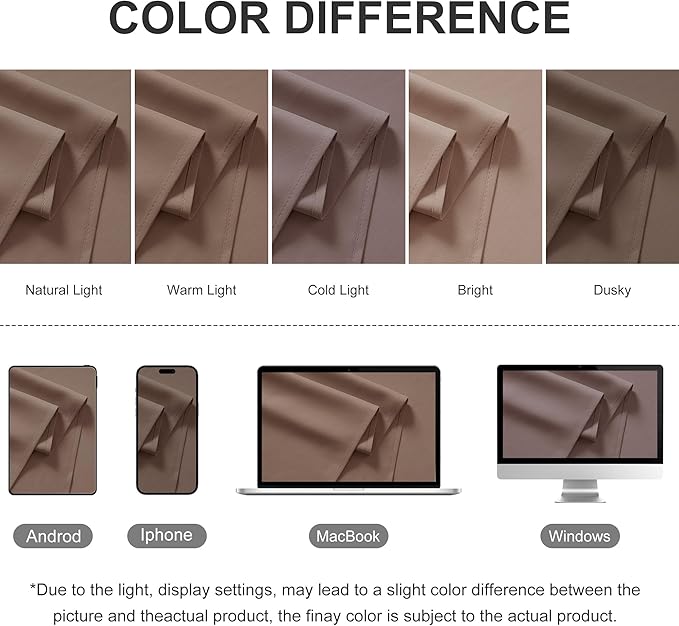 RYB HOME Outdoor Curtains for Patio Waterproof Block Sunlight Thermal Insulated Privacy Assured Thick Outside Curtains for Porch, Gazebo, Pergola, W52" x L95", Mocha, 1 Panel RYBHOME