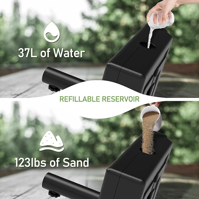 Patio Umbrella Base with Wheels and Handle, 120lbs Heavy Duty Umbrella Base, Rust-Resistant and Windproof Design, Easy to Move, Stable Umbrella Stand Outdoor Base for Patio, Terrace, and Poolside Rootora