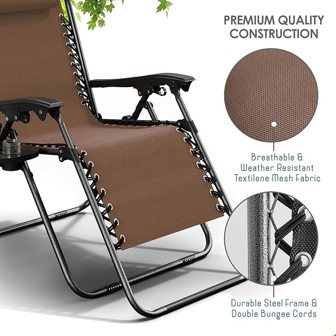 Nestl Zero Gravity Chairs Set of 6 - Brown Nestl