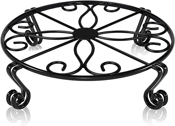 Black Plant Stand for Flower Pot Heavy Duty Potted Holder Indoor Outdoor Metal Rustproof Iron Garden Container Round Supports Rack for Planter Bronze, Pumpkin Stand Outdoor…… Autopromake