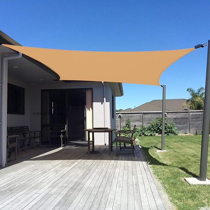 SUNNY GUARD Custom Size 8'x15' Peach Fuzz Sun Shade Sail Rectangle UV Block Shade for Backyard Yard Patio Deck Garden(Customized) SUNNYGUARD