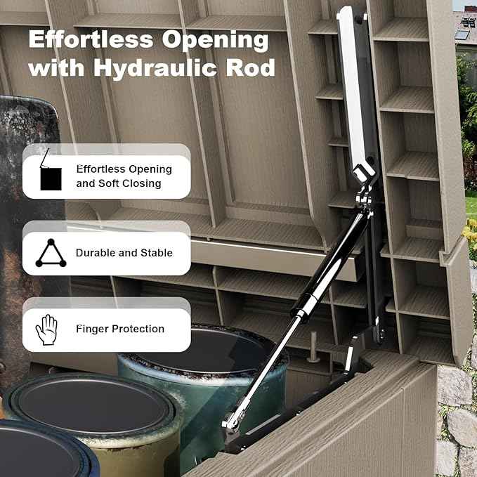 ROJIK Outdoor Storage Housing Deck Box - Waterproof Patio Furniture, Garden Tools, Cushions, Pool Accessories Storage Bench with Lockable Lid and Side Handles (Grey 238 Gal)