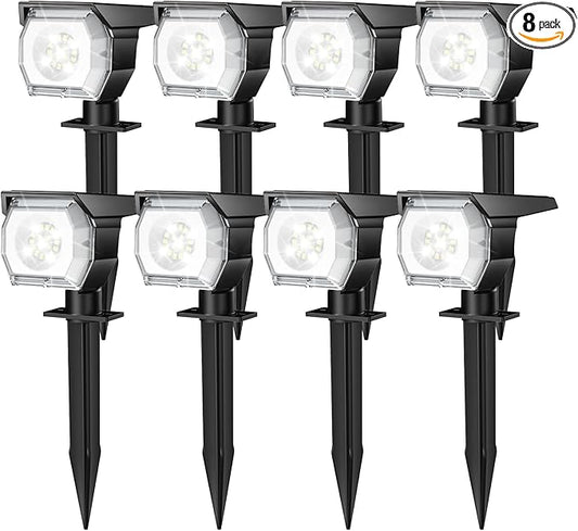 EIUIO Solar Outdoor Lights, 3 Lighting Modes Solar Spot Lights Outdoor with Auto On/Off, Waterproof Landscape Lighting for Garden Yard Lightupyourlife