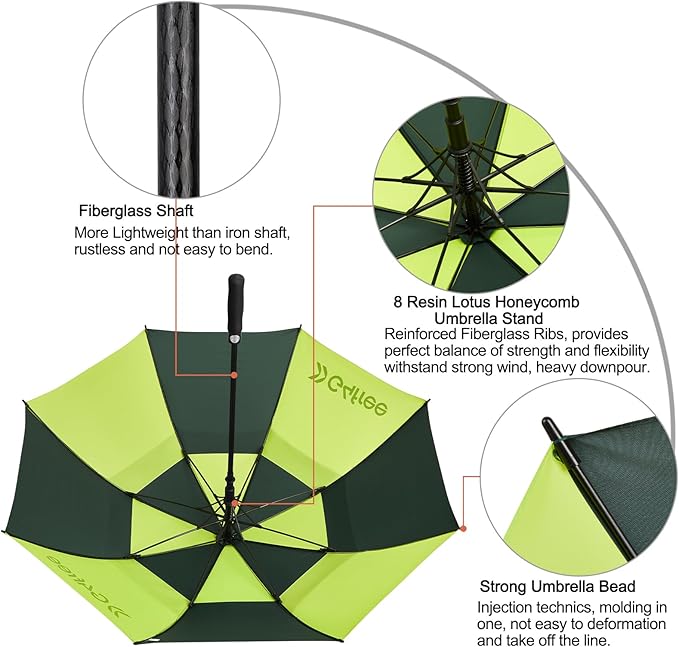 G4Free 47/54/62/68/72 Inch Automatic Open Golf Umbrella Oversize Extra Large Double Canopy Vented Windproof Waterproof Stick Umbrellas G4Free