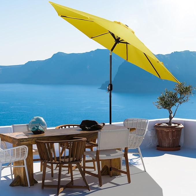 Backyard Expressions 9 ft. Patio Umbrella, Market Table Umbrella w/Tilt and Crank, 8 Ribs BackyardExpressions