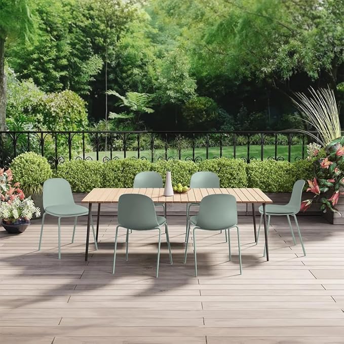 2xhome Modern Stackable Armless Dining Chair | Plastic Shell Seat with Metal Legs | Indoor or Outdoor Use | Home Kitchen Patio (4, Green, Padded Seat) 2xhome