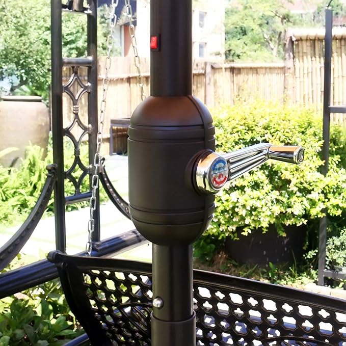 Sunnyglade 9Ft Patio Umbrella Outdoor Table Umbrella with 8 Sturdy Ribs (Dark Gray) Sunnyglade