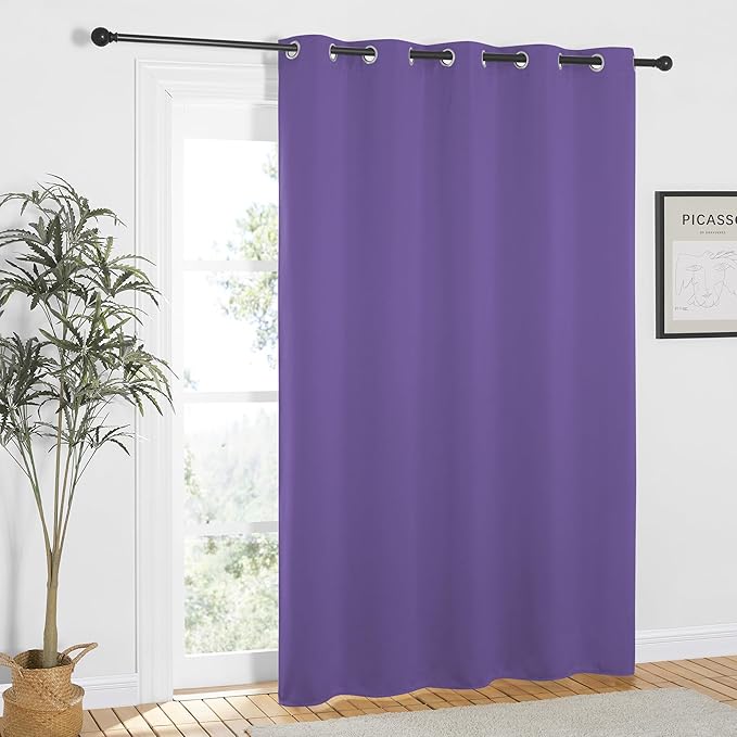 NICETOWN Lilac Purple Blackout Curtains 84 inch Length, Grommet Top Room Darkening Drapes for Bedroom Living Room, Light Blocking Window Covering for Privacy (W66 x L84 Inch, 1 Panel) NICETOWN