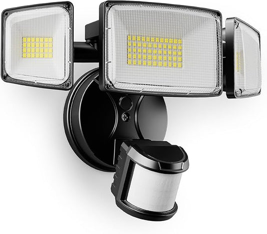 Onforu 100W LED Motion Sensor Outdoor Lights, Dusk to Dawn Flood Light Outdoor Motion Sensor, Hardwired Security Lights Floodlights Outside 11000LM 6500K Daylight IP65 Waterproof (Black) Onforu
