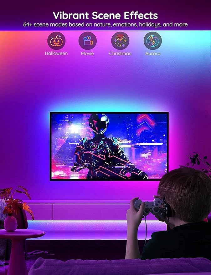 Govee 100ft RGBIC LED Strip Lights, Smart LED Lights Work with Alexa and Google Assistant, LED Lights for Bedroom WiFi App Control Segmented DIY Multiple Colors, Color Changing Light, (2 x 50ft) Govee