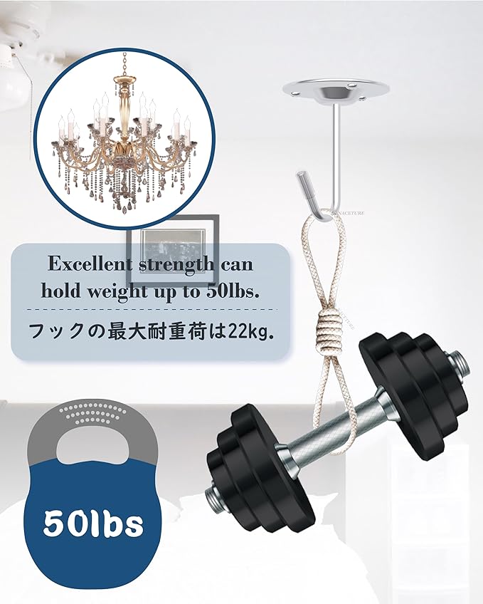 NACETURE Ceiling Hooks for Hanging Plants 3 Pack - Plant Hanger Indoor Hanging Hooks Metal Plant Bracket Iron Lanterns Hangers for Wind Chimes (Stainless Steel 3 Pack) NACETURE