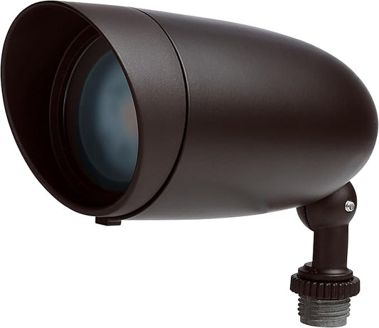 Nuvo 62-1205 Outdoor Landscape Spotlight, Waterproof LED Fixture, Yard Flood Light, 6.25-Inch Bronze, 3000K Warm White, 900 Lumens, 120V, Die-Cast Aluminum Nuvo