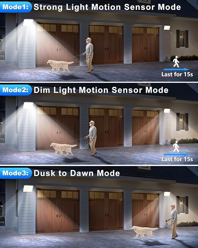 Solar Lights for Outside, 172LED 3Modes Split Motion Sensor Outdoor Lights with Remote Control, Solar Lights Outdoor Waterproof IP65, Outdoor Solar Lights for Yard,Patio,Garden,Garage, 2 Pack Gusicil
