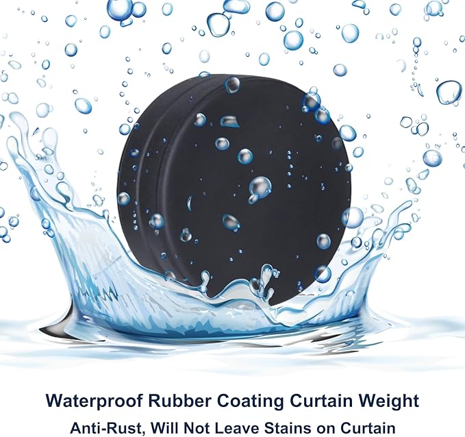 2LB Heavy Duty Outdoor Curtain Weights, Strong Magnetic Gazebo Curtain Weights, Rubber Covered Waterproof Drapery Weight, Prevent Curtain Liner from Blowing Around, Black, 4 Pairs LEVOSHUA