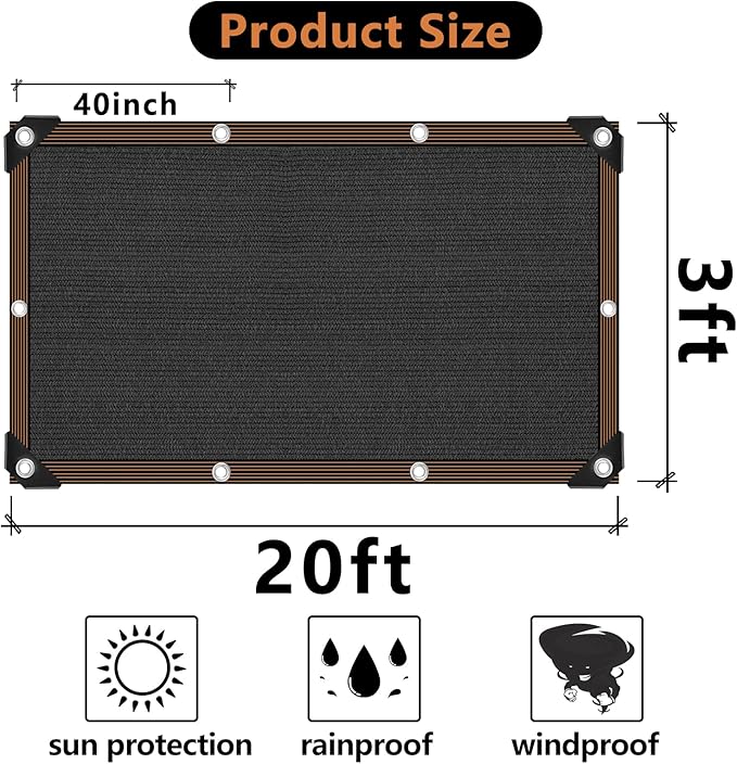 Shade Cloth - 70-90% Sunblock Net for Garden Patio,Shade Sails for Plants Greenhouse Outdoor Pergola Lawn Swimming Sun Shade Cloths for Kennel Chicken Coop Easier to Hang Shade Net Cover… QLOFEI