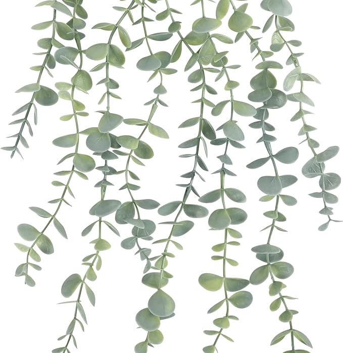 COCOBOO 2 Pcs Artificial Eucalyptus Plants Shelf Hanging Fake Plant in Pot for Wall Bedroom Home Patio Indoor Outdoor Decor COCOBOO