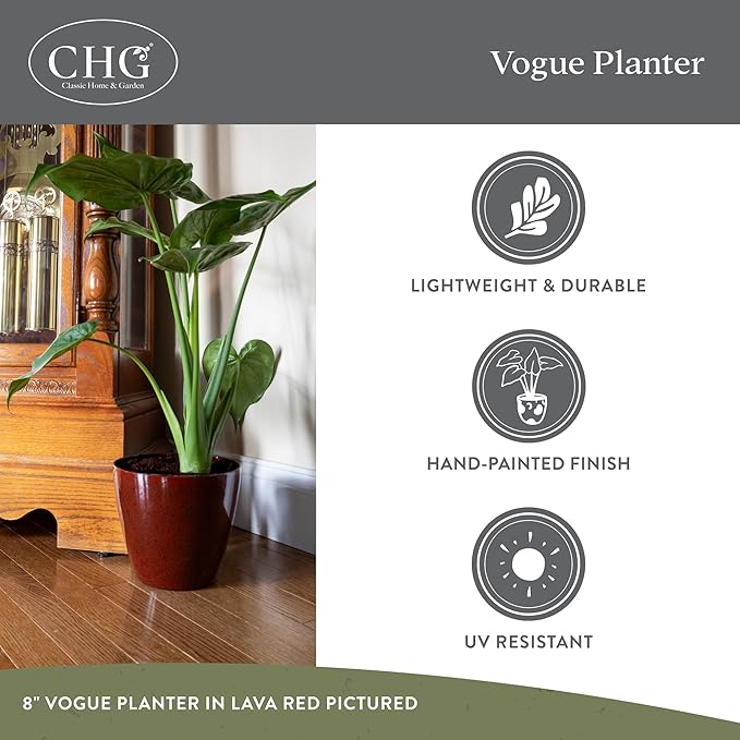 Classic Home and Garden Premiere Collection Planter Vogue, 8", Patina Copper ClassicHomeandGarden