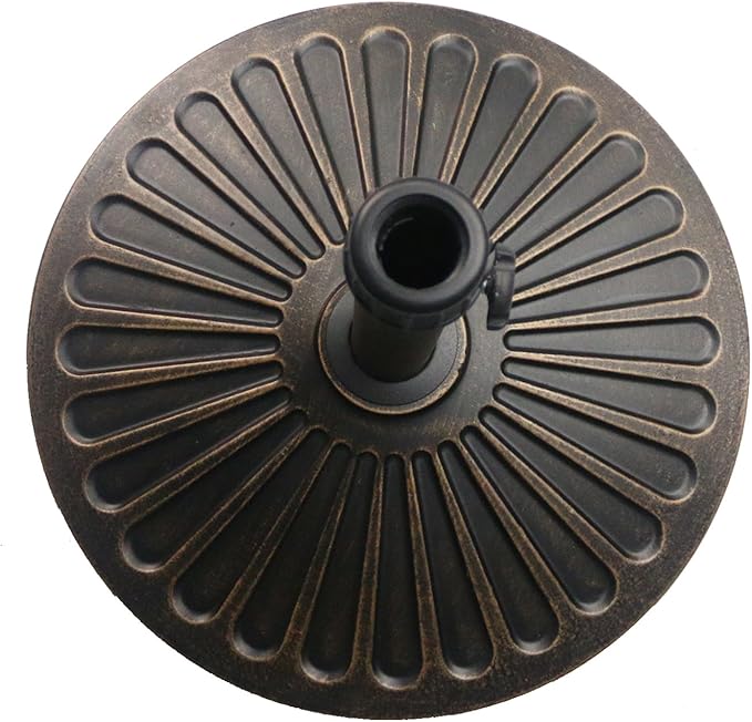 Sunnyglade 18" 30.2-lbs Heavy Duty Round Antiqued Umbrella Base for Patio, Outdoor - Bronze Sunnyglade