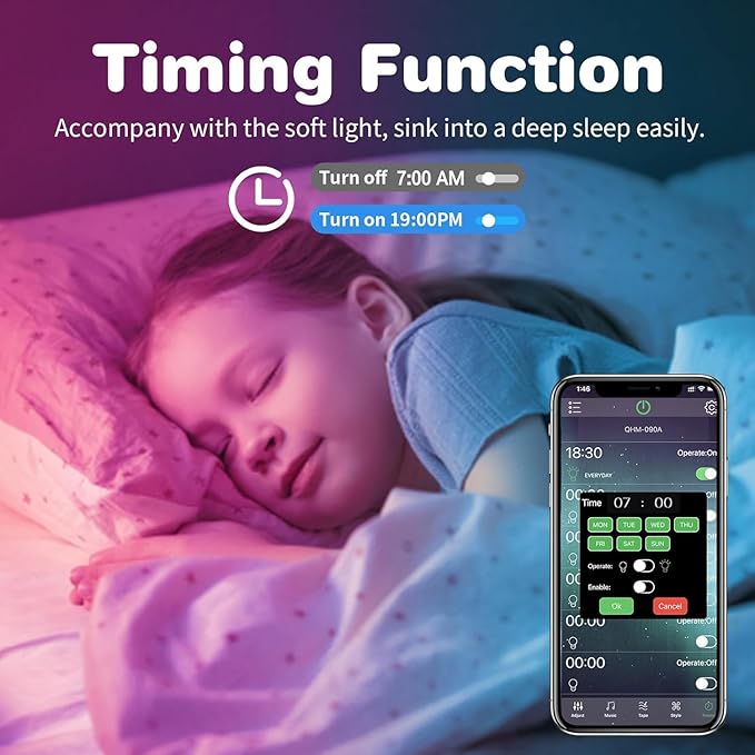 KSIPZE 32.8ft Led Strip Lights RGB Music Sync Color Changing Bluetooth Led Lights with Smart App Control Remote Led Lights for Bedroom Room Lighting KSIPZE