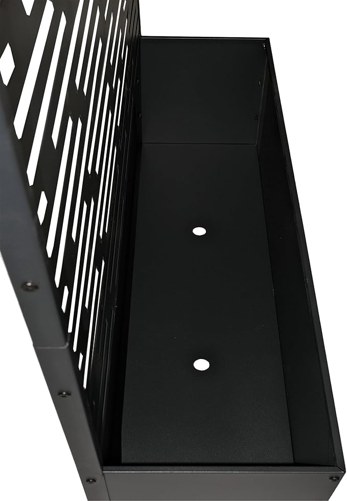 Oakland Living 6 ft. X 4 ft. Black Freestanding Metal Privacy Screen Room Divider with Flower Box Oakland+Living