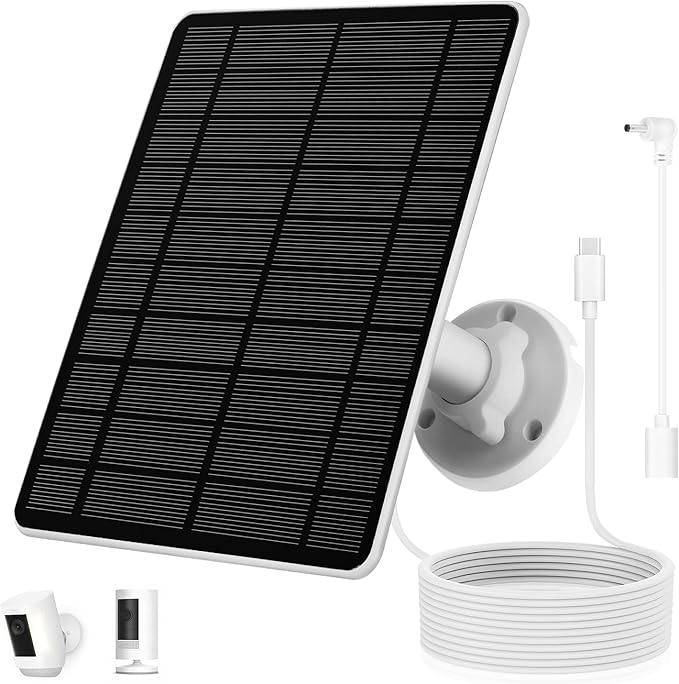 Solar Panel for Ring Camera, Compatible with Spotlight Cam/Pro/Plus Battery, 5W Solar Panel for Security Camera, Solar Charger with 13FT Long Cable, Waterproof Rootora