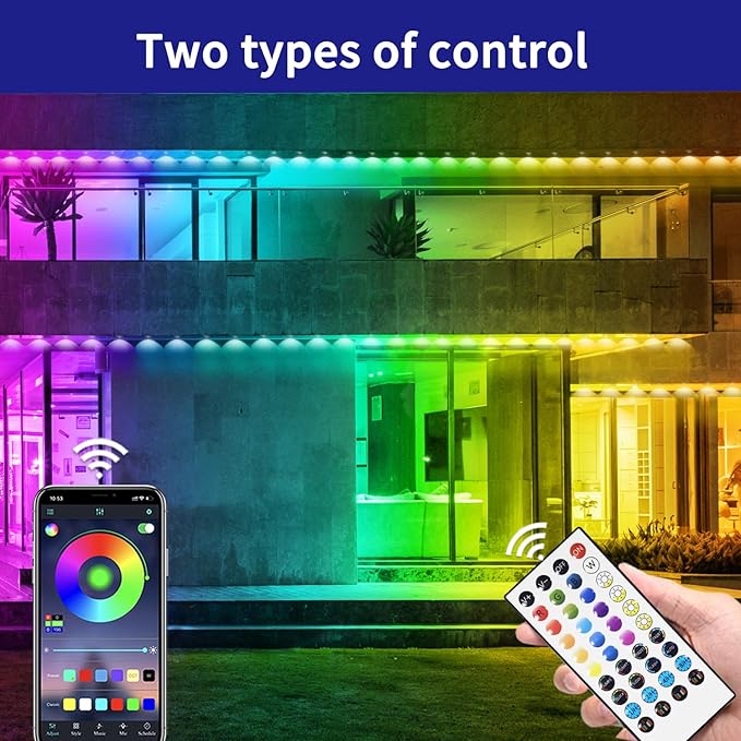 300ft Permanent Outdoor Light, RGB Outdoor eave Light,IP67 Waterproof LED eave Lights,Suitable for Party, Daily,Halloween,Christmas,Rooftop,Garden,Patio（2 Rolls of 150ft） Rootora