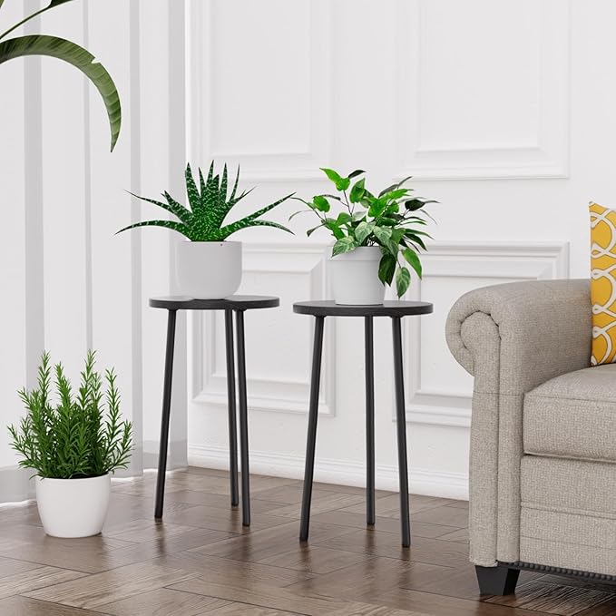 Plant Stand Indoor Outdoor: 2 Pack Indoor Plant Stand 20'' Convertible Multi-purpose Holder - Mid Century Modern Decor - Tall Plant Table for Living Room/Balcony/Garden/Patio SAKSUNFORYOU