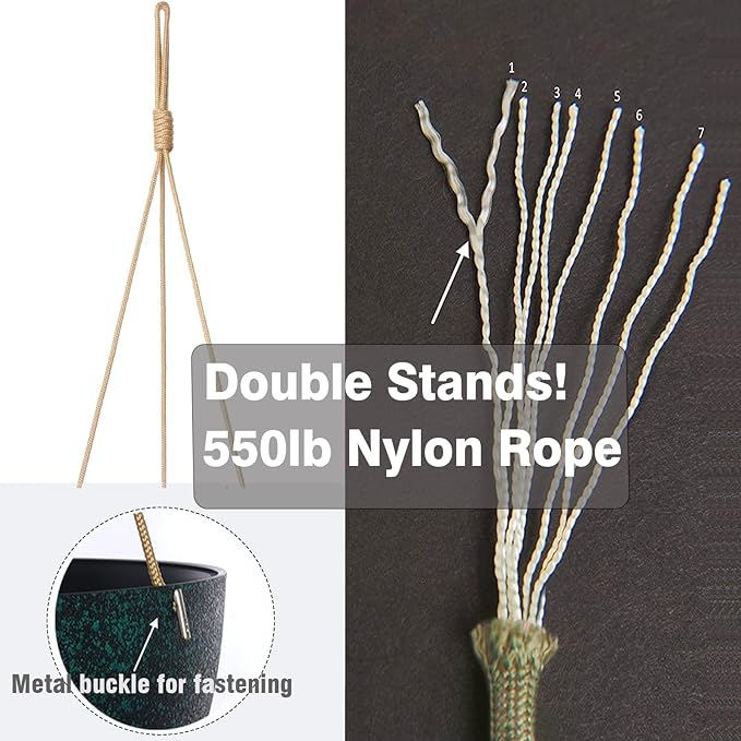 12 Inch 2 Pack Large Hanging Planters for Indoor Outdoor Plants, Plastic Hanging Basket Pots for House Plants Flowers, Black Speckles SwinDuck