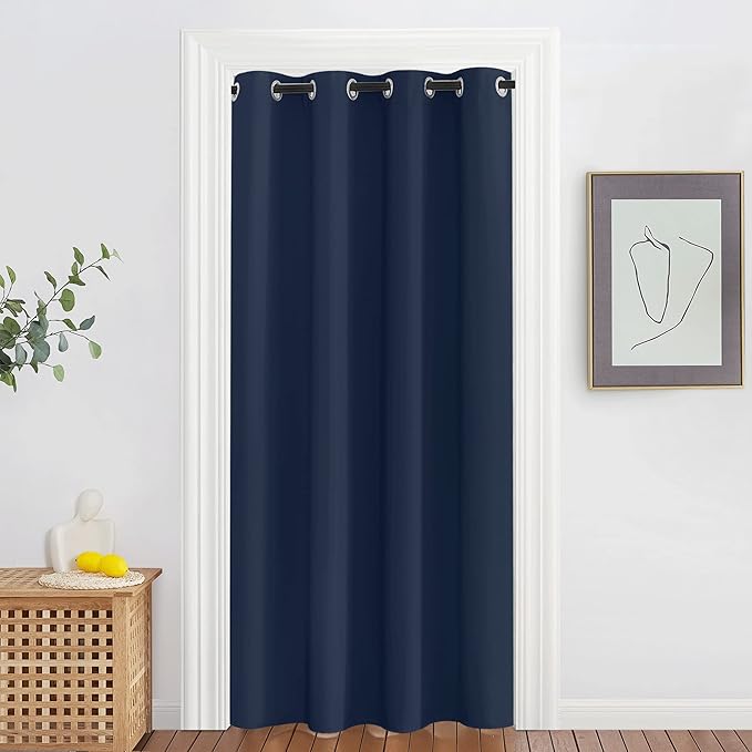 NICETOWN Bedroom Curtain 78 inch Length - Grommet Privacy Window Curtain & Drape Light Blocking Sound Reducing Window Treatments for Living Room (Navy, 1 Panel, W52 x L78) NICETOWN