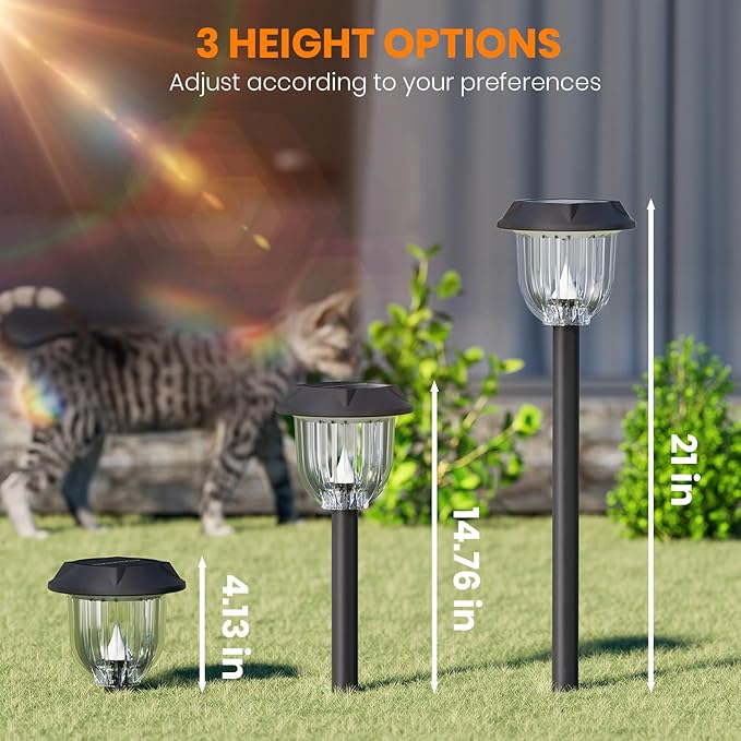 AOSEA Bright 10 Pack Solar Lights Outdoor IP65 Waterproof,LED Solar Lights for Outside,Landscape Lighting,Garden Decorative for Yard,Patio,Landscape,Pathway,Sidewalk,Driveway,Lawn (Warm) AOSEA