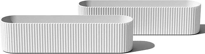 Veradek Demi Series Window Box Planter - Long Planter Box for Windowsill/Balcony | Durable Plastic-Stone Composite Material | Modern Décor for Flowers/Herbs VeradekOutdoor