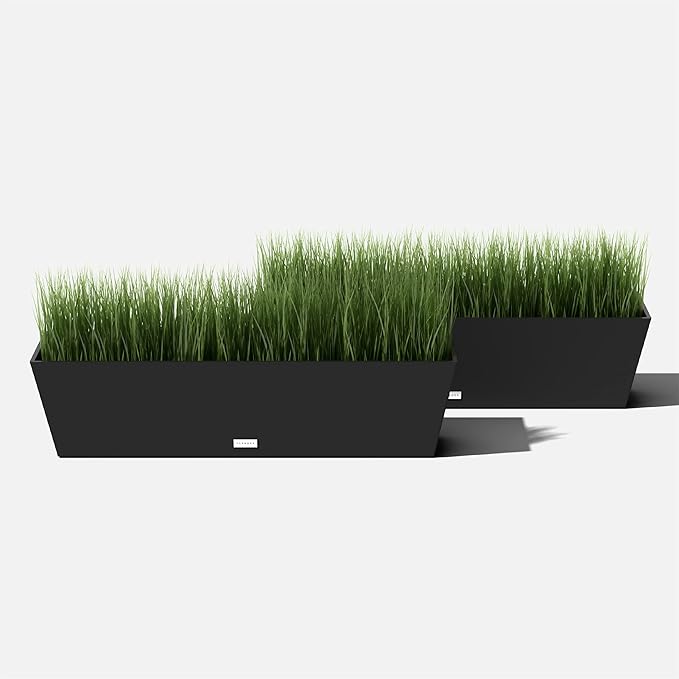 Veradek Pure Series Window Box Planter - Long Rectangular Planter for Indoor or Outdoor Windowsill/Balcony | Durable All-Weather Use with Drainage Holes | Modern Decor for Herbs, Small Plants, Flowers VeradekOutdoor