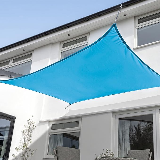 KANAGAWA 14'X18' Turquoise Mix Custom Size Sun Shade Sail Rectangle UV Block Canopy Cover for Patio Backyard Lawn Garden Outdoor (Customized Available) KANAGAWA