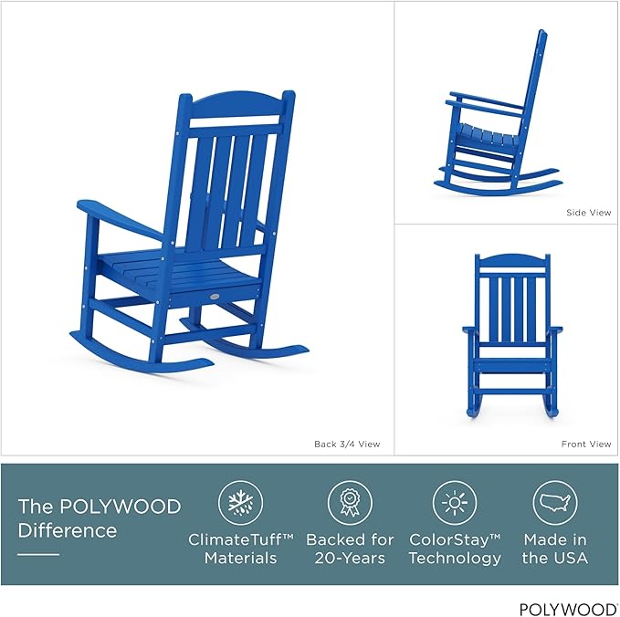 POLYWOOD Presidential Rocking Chair in Pacific Blue POLYWOOD