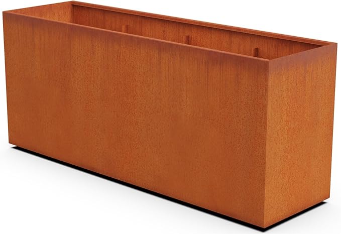 Plantercraft Extra Large Corten Steel Planter, 84x24x36 Large Rectangular Planters for Outdoor Plants, Heavy Duty Metal Planter Box for Patios, Gardens, and Commercial Spaces Plantercraft