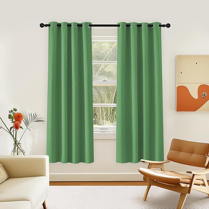 NICETOWN Room Darkening Curtain for Living Room - Energy Saving Thermal Insulated Grommet Room Darkening Curtain/Drape for Bedroom (1 Panel, 46 by 72, Froest Green) NICETOWN
