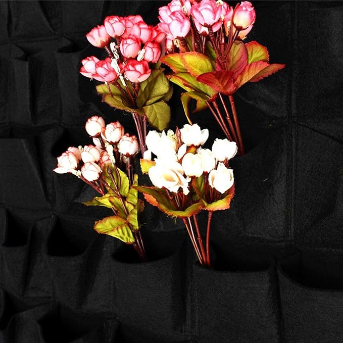 Ogrmar 36 Pockets Vertical Wall Garden Planter Plant Grow Bag for Flower Vegetable for Indoor/Outdoor (36 Pockets, Black) Ogrmar