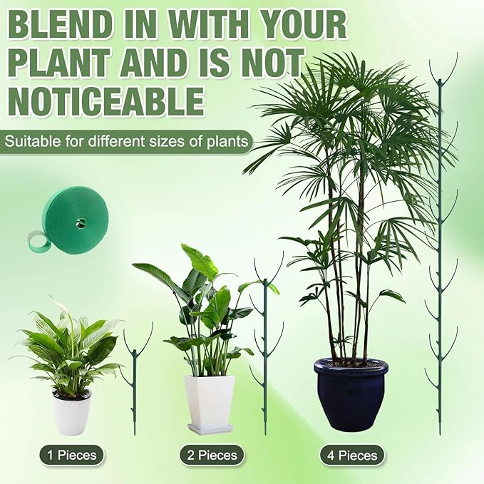 10pcs Stackable Monstera Plant Support Stakes for Indoor Outdoor Plants, Garden Accessories for Climbing Potted Plants, Plant Sticks for Vine Training Stem Stabilization Rootora