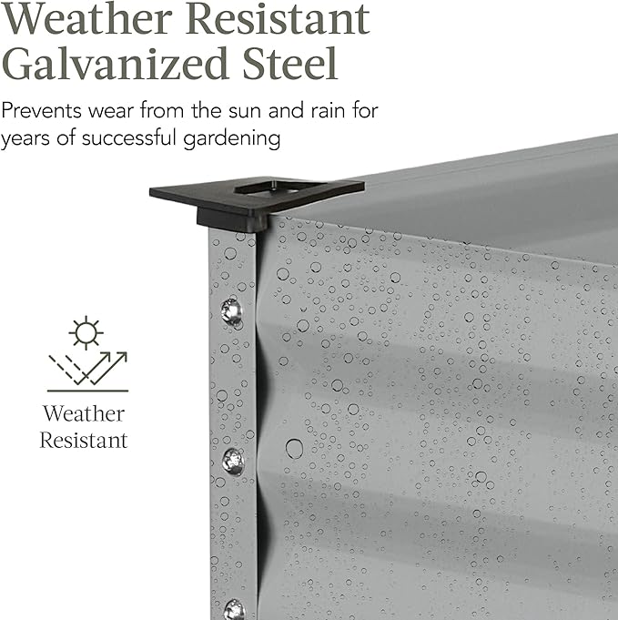 Best Choice Products 48x24x30in Galvanized Raised Garden Bed, Metal Elevated Planter Box, Vegetable Garden for Backyard, Patio, Balcony - Moonlight Gray BestChoiceProducts