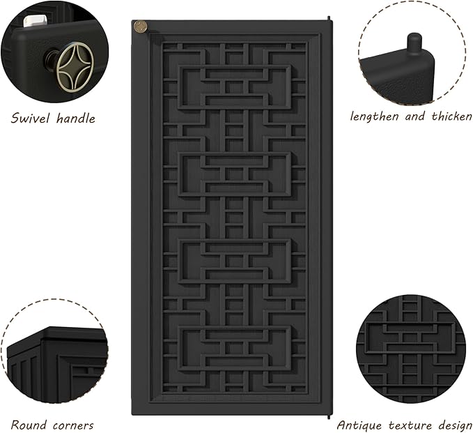 Outdoor Storage Cabinet Waterproof with Shelf,Resin Storage Sheds Outdoor Cabinets for tub Towels/Chemicals/Grill Items/Patio/Garden/Backyard, Size 34.3''L*15''W*36.2''H（Black） Mrosaa