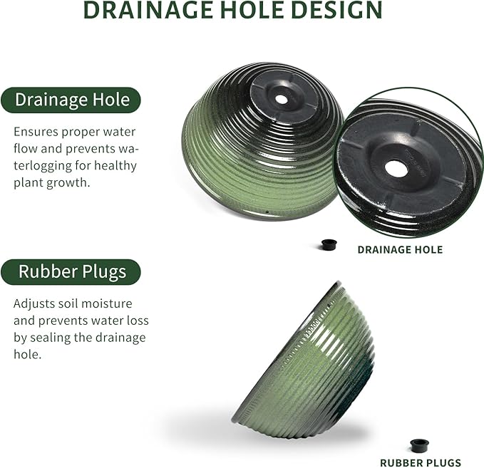 10 Inch Hanging Planter, 2 Pack Hanging Planters for Indoor Outdoor Plants Self Watering Hanging Pots with Drainage Holes for Garden Home (Green) Vanslogreen