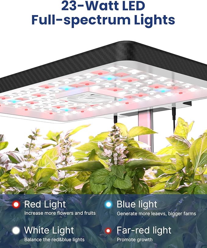 iDOO Hydroponics Growing System Kit 12Pods, Christmas Gifts for Women Mom, Herb Garden Indoor with LED Grow Light for Home, Built-in Fan, Auto-Timer, Adjustable Height Up to 11.3", 12Pods Kit-Black idoo